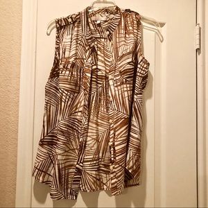 Banana Republic | Silk Palm Leave Button Down